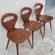 Series of 3 bistro chairs baumann model Fourmi 1950 vintage