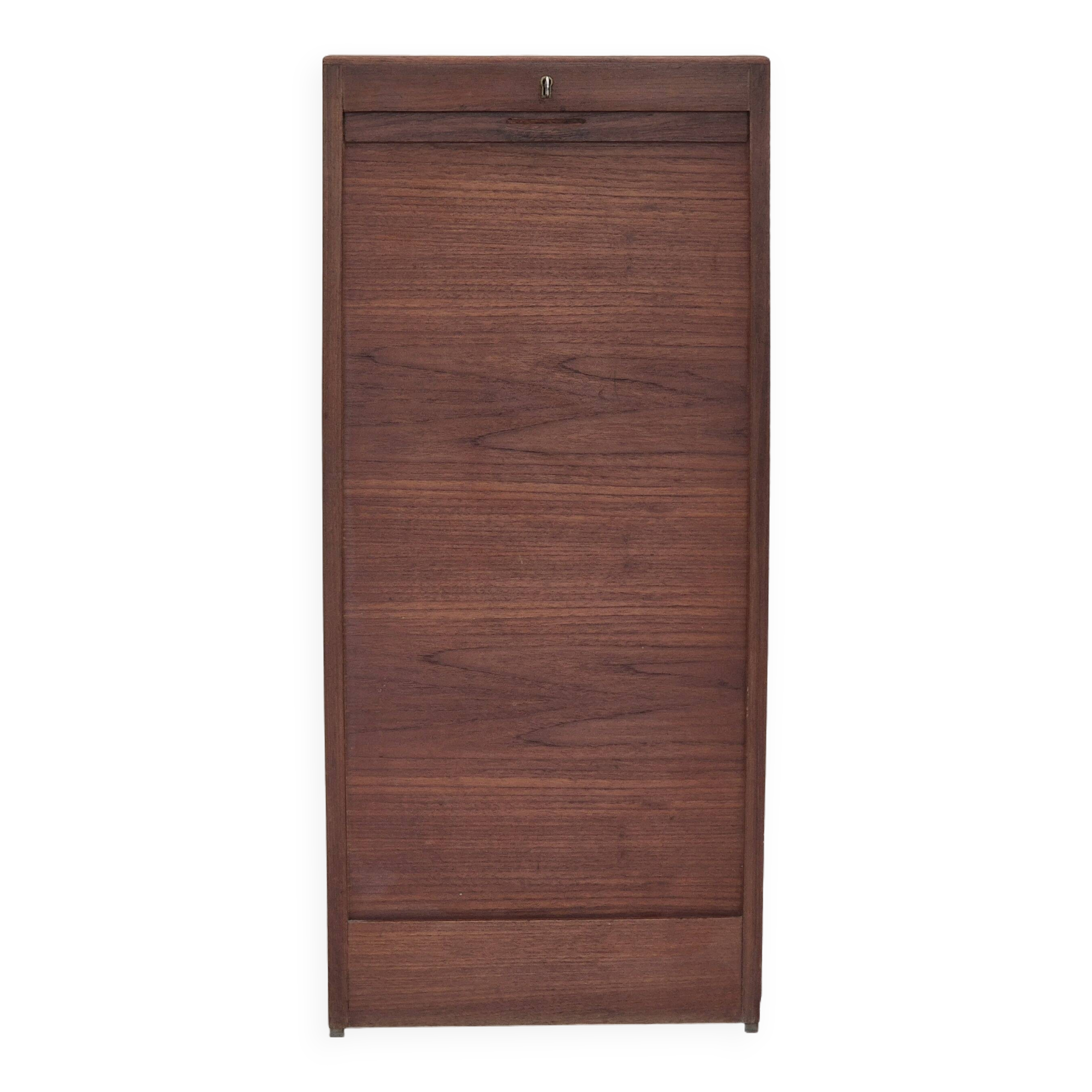 1960s, Danish office cabinet, original condition, teak wood, sliding doors, drawers inside.