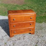 Vintage 3-drawer golden oak chest of drawers from the 50s