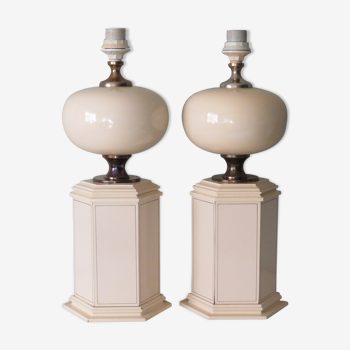 Suite de 2 lampes de table de la Maison Le Dauphin, France 1960-1970