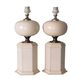 Suite of 2 table lamps from maison Le Dauphin, France 1960-1970