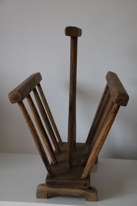 Brutalist magazine holder solid oak