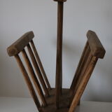 Brutalist magazine holder solid oak