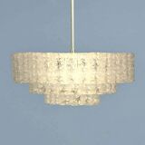 Glass and Brass Chandelier from Doria Leuchten, 1960s