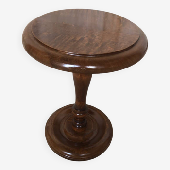 Vintage turned wood side table bolster #a576