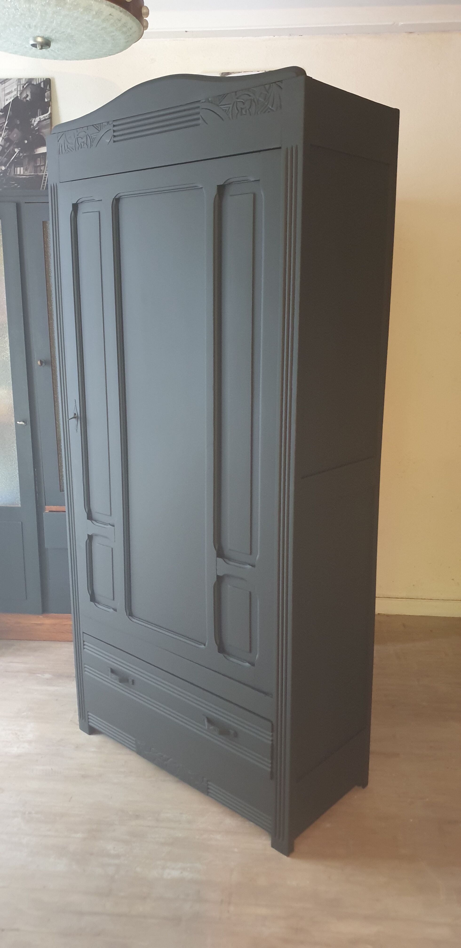 Black art deco Parisian wardrobe