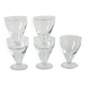 set of 5 blown glass wine glasses from the early 20th century