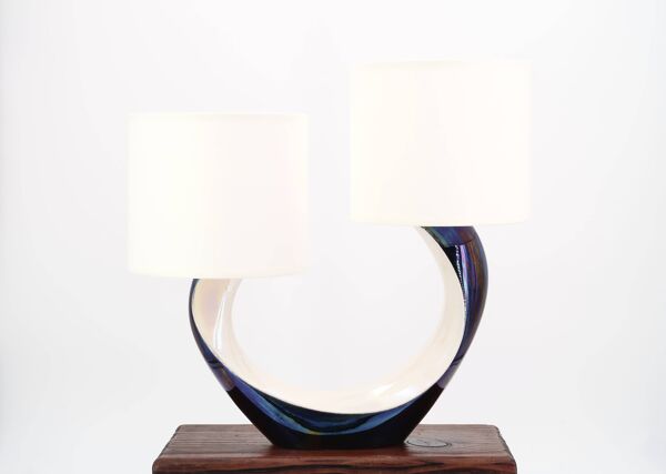 Lampe en céramique noire et blanche Verceram