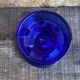 Pair of Vintage Cobalt Blue Moulded Glass Candle Holders #D991