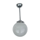 Glass and aluminum globe hanging lamp