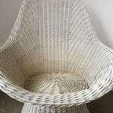 Braided rattan armchair