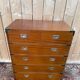 Commode marine Anglaise acajou et laiton — style Campaign 1960