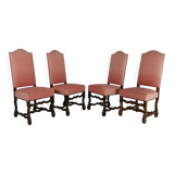 Beech Os De Mouton tapestry chairs (set of 4)