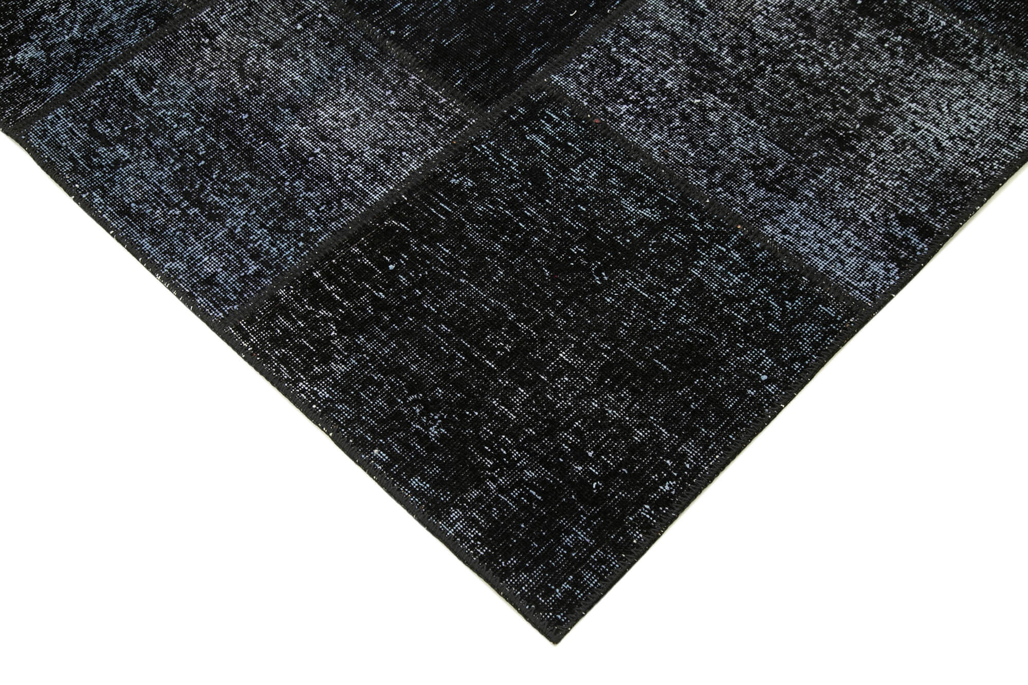 Handmade anatolian vintage 172 cm x 241 cm black patchwork carpet