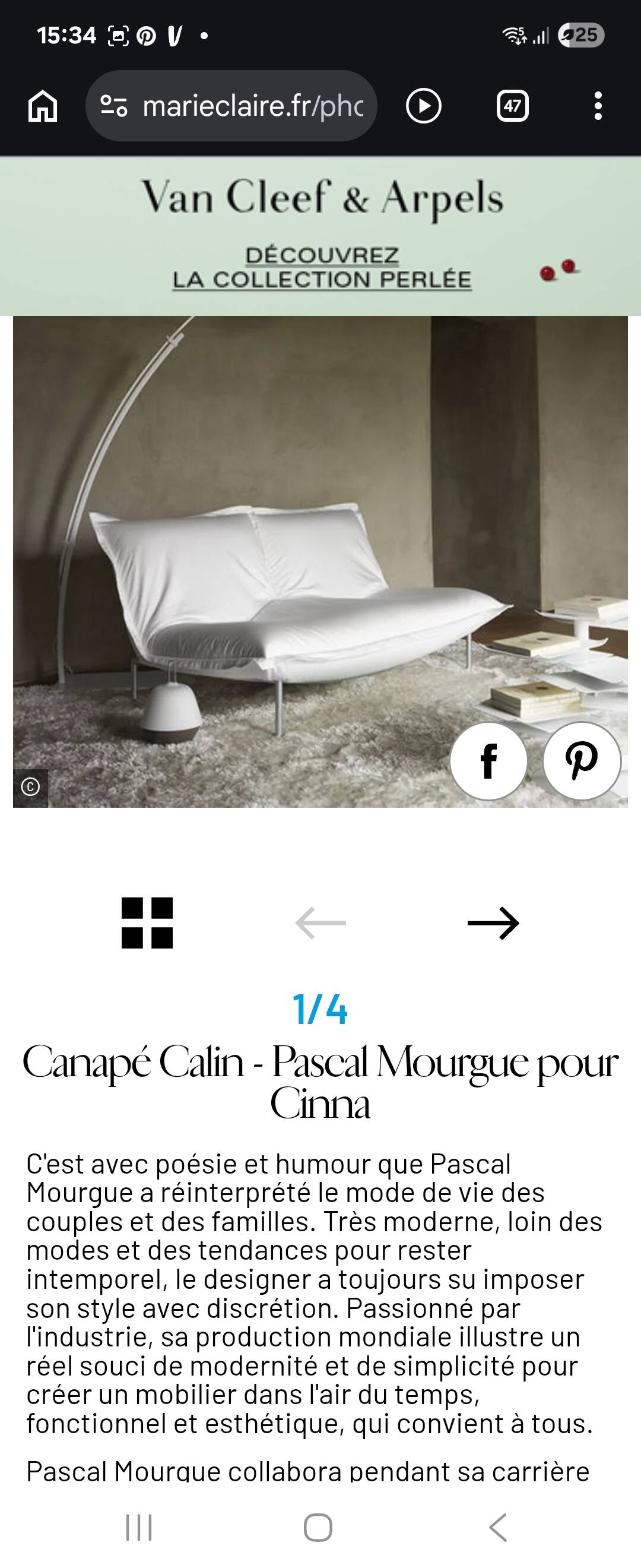 Canapés Calin Mourgue Cinna
