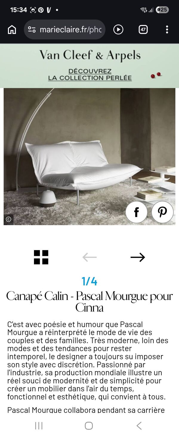 Canapés Calin Mourgue Cinna