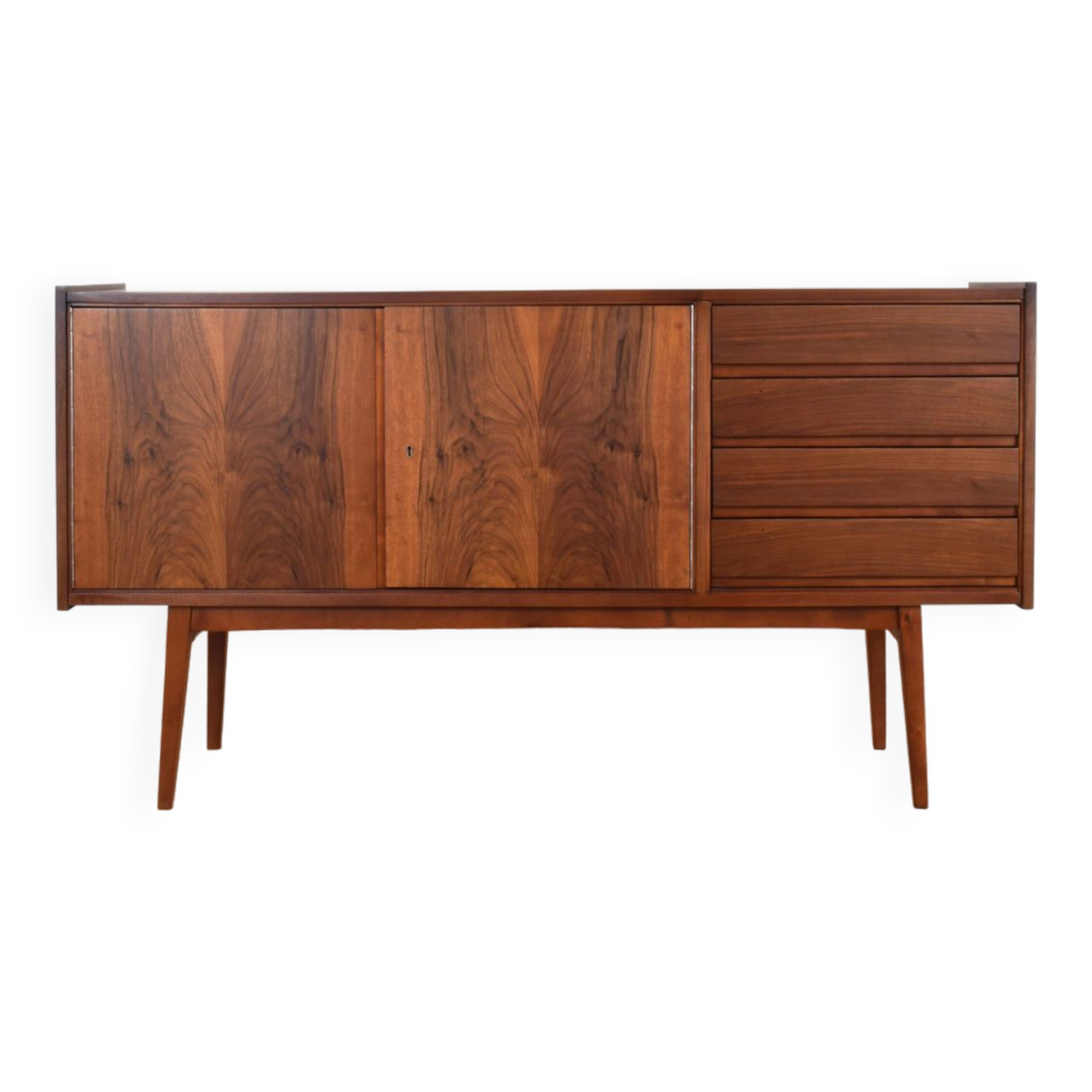 Mid-Century Walnut Sideboard by S. Albrecht, 1960s.