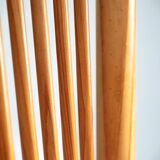 2 vintage chairs in pinewood with braided seat, 1970s