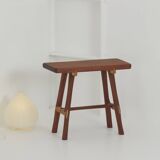 Contemporary handcrafted stool / end table in solid sipo and oak wood