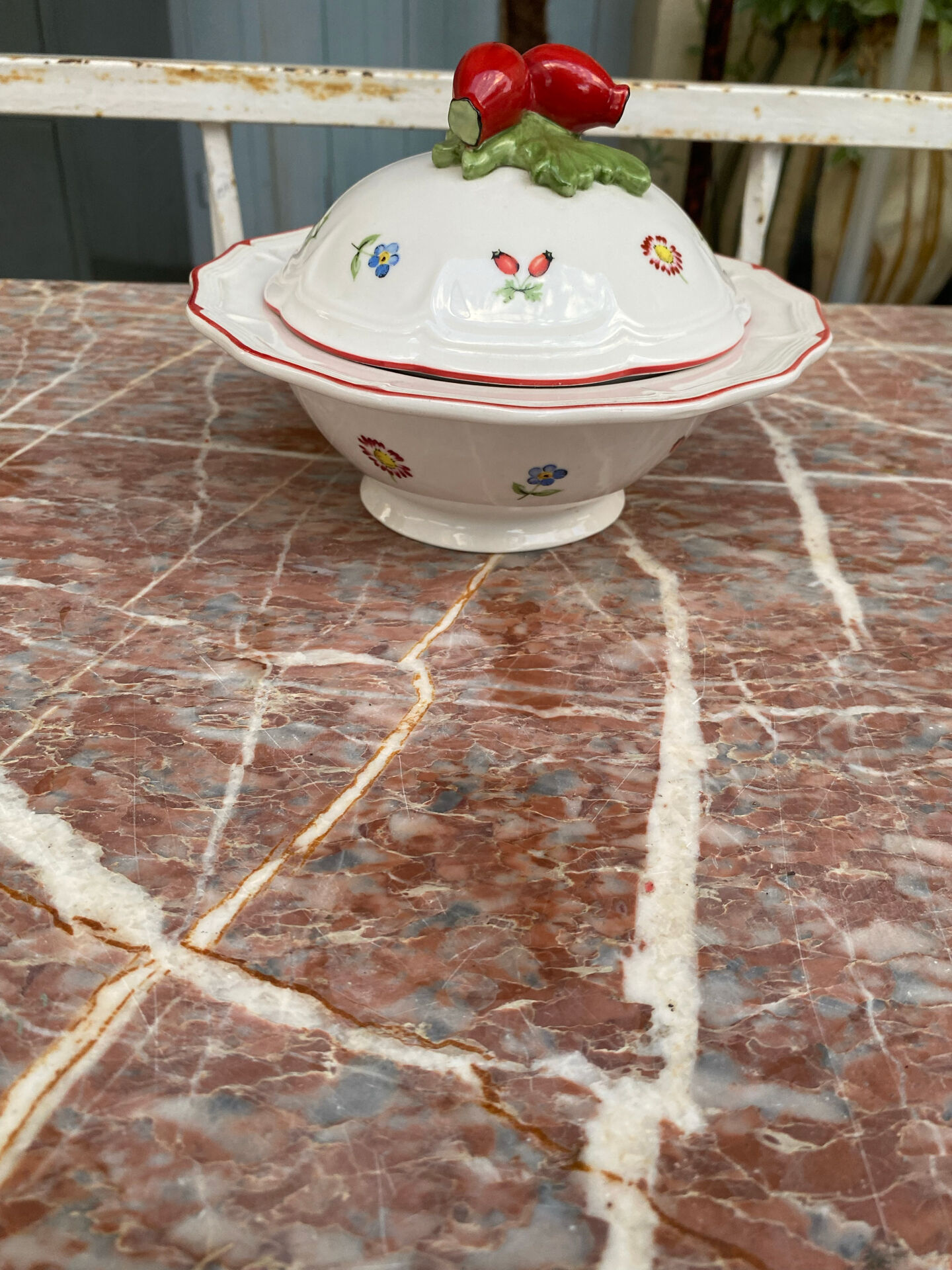Vintage porcelain butter dish and jam pot – Villeroy & Boch