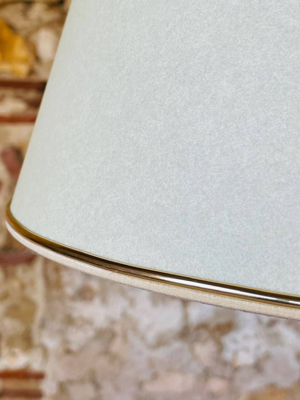 Vintage floor lamp, brass decorations, tripod legs circa 1960's