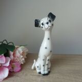 Statuette chien dalmatien romantique en céramique, chien décorati vintage des années 1970
