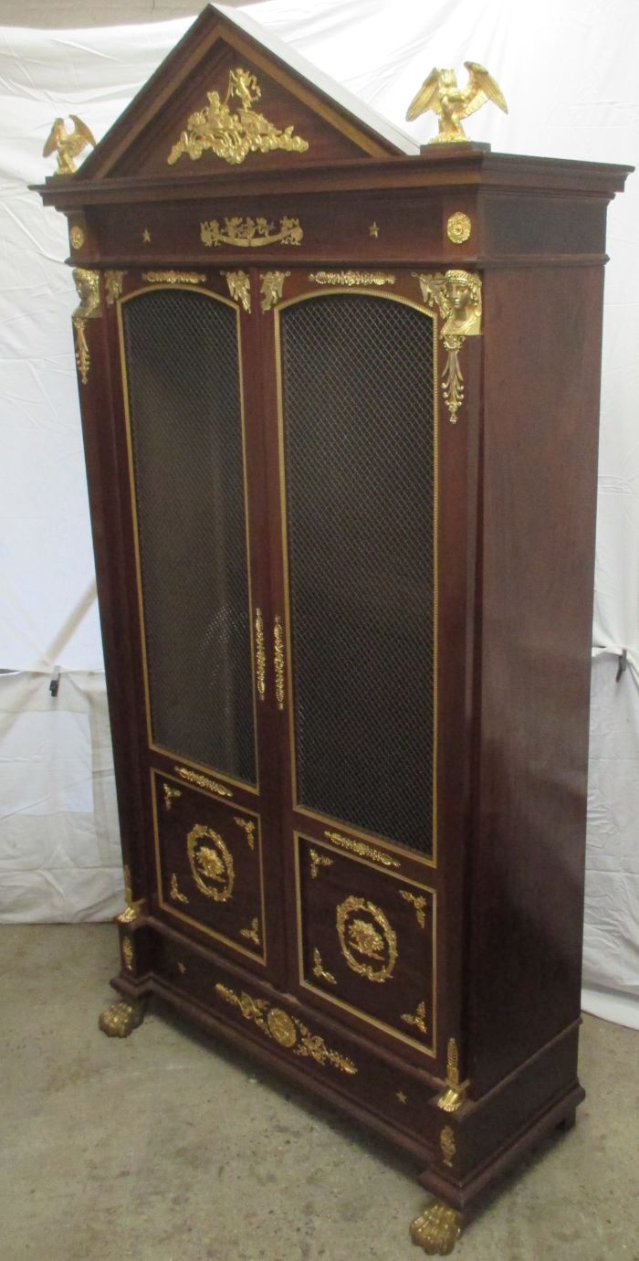 Acajou Library of Cuba Scd Empire decorated with 50 gilded bronzes