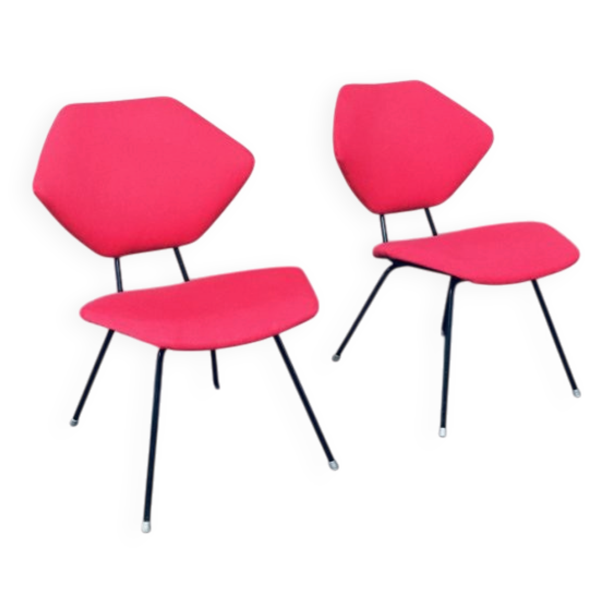 Set of Mid-Century Modern Low Side Chairs, Italy, 1950s