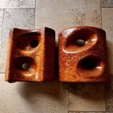 Pair of vases by Roberto Rigon for Bertoncello cermamiche d'arte