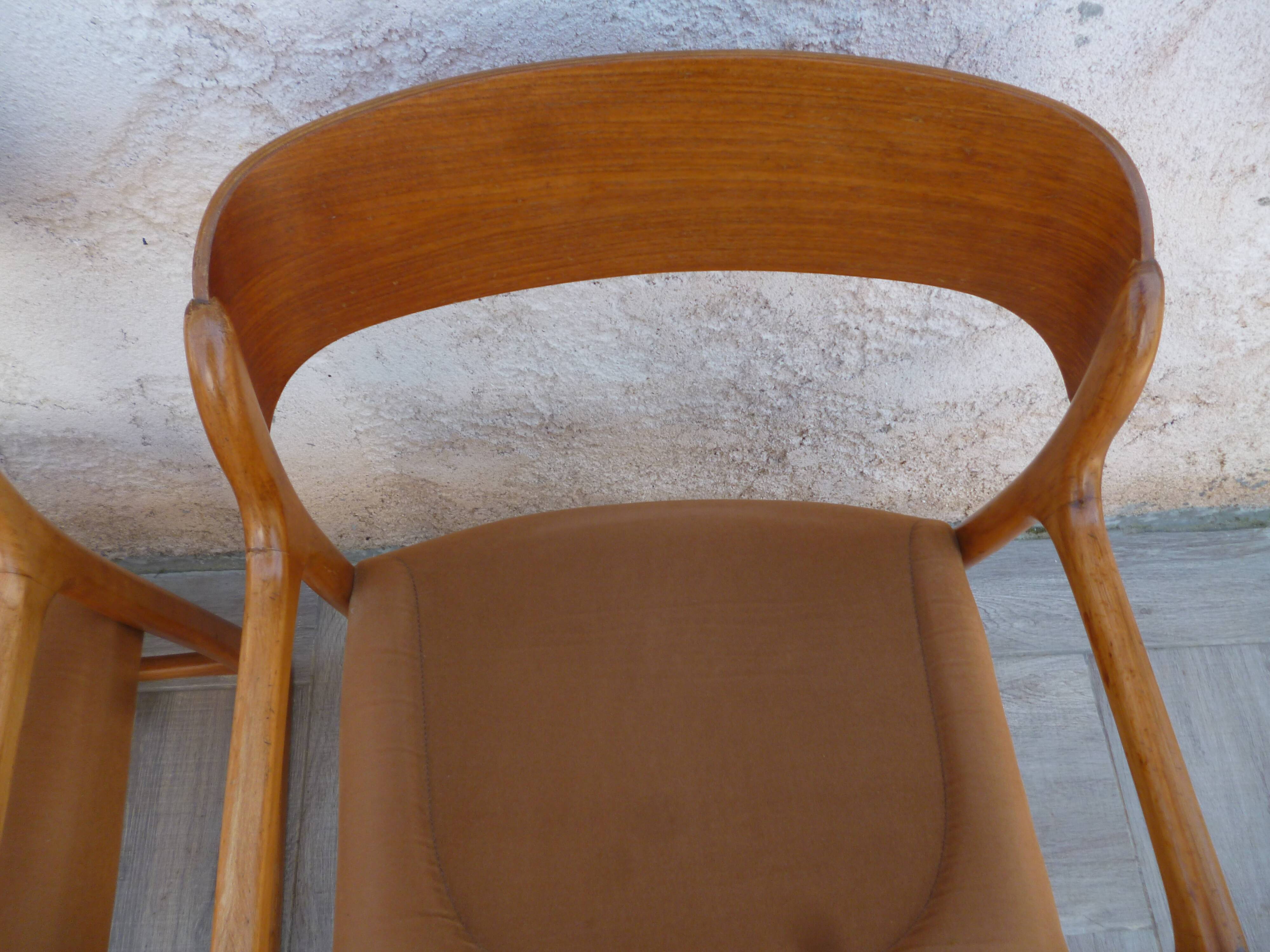 Pair of Baumann armchairs model sled