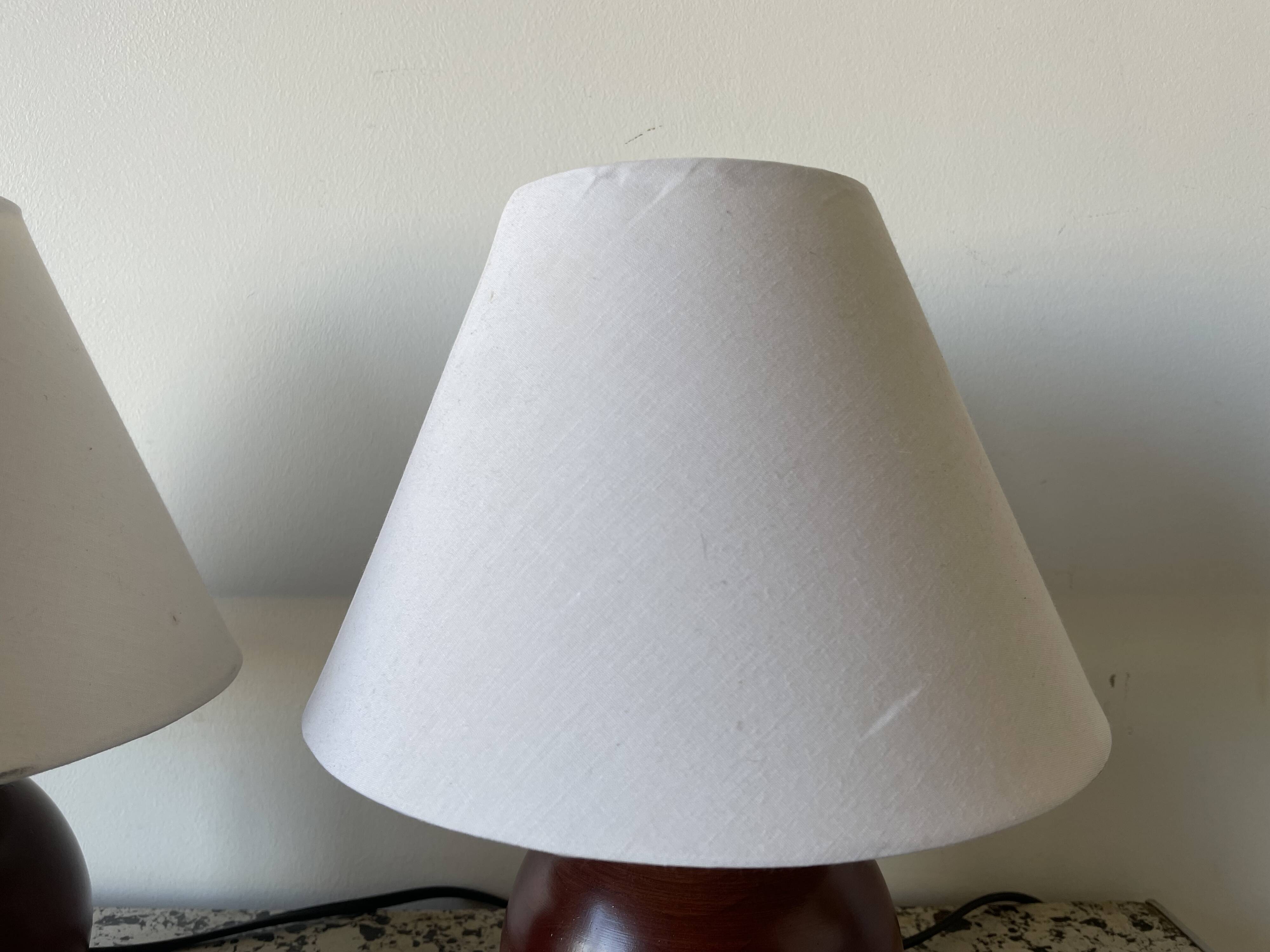 Set of 2 wooden ball lamps