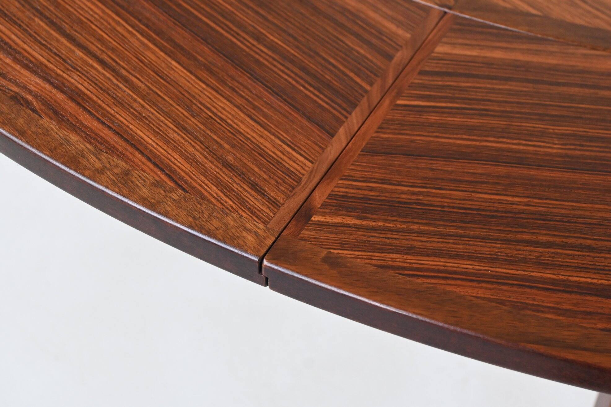 Dyrlund Lotus Flip Flap dining table in rosewood Denmark 1960