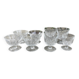 Set of 8 Baccarat crystal glasses and bowls, Mazamet model