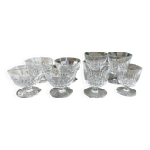 Set of 8 Baccarat crystal glasses and bowls, Mazamet model