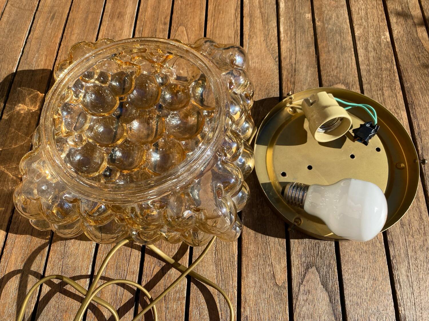Smoked glass bubble wall light by Helena Tynell circa 1970