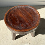 Brown solid wood stool hollow circular seat h:35cm d:30cm