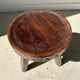 Brown solid wood stool hollow circular seat h:35cm d:30cm