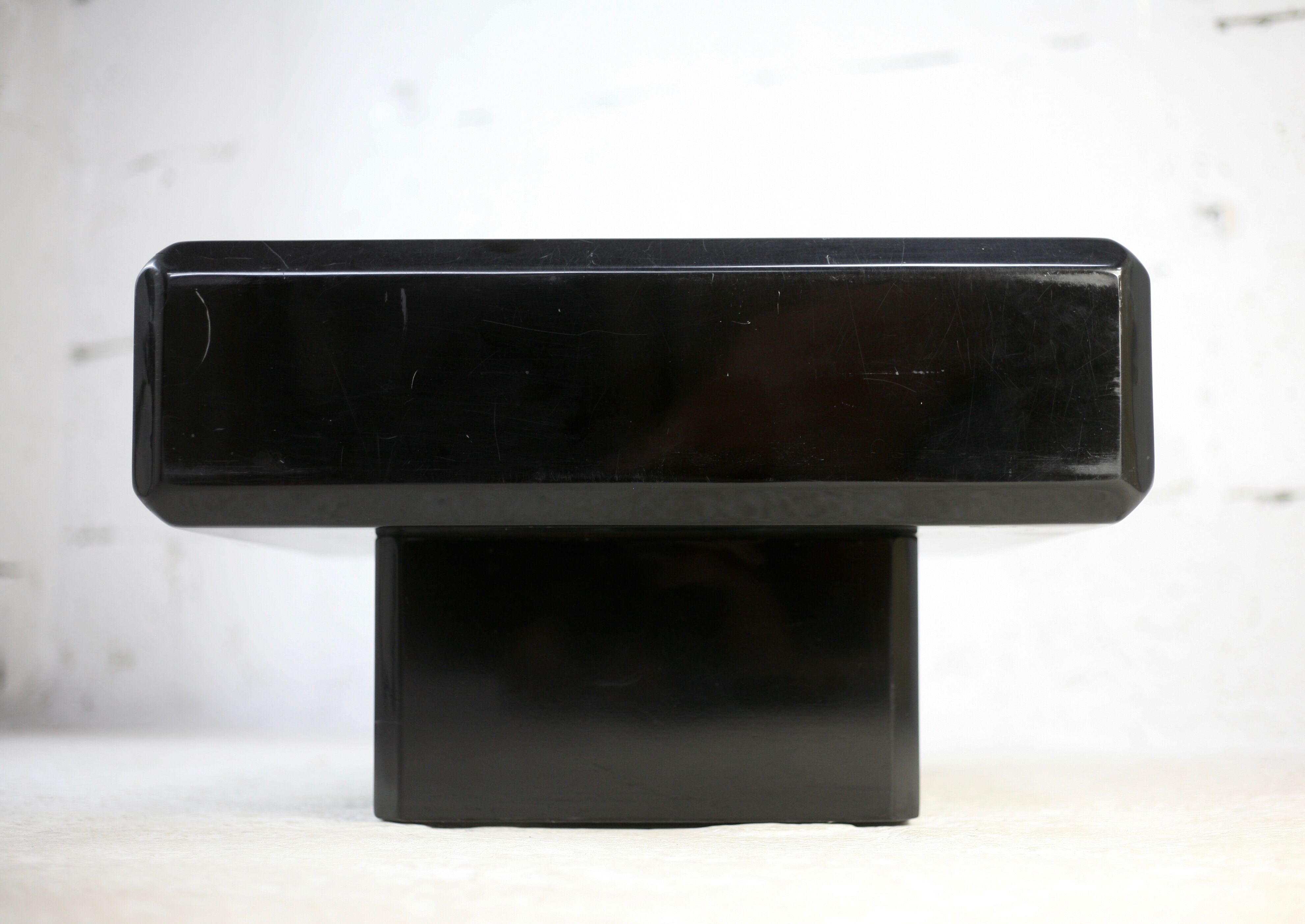 Black lacquered wood coffee table, France, circa 1970