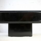 Table basse bois laqué noir, France, circa 1970
