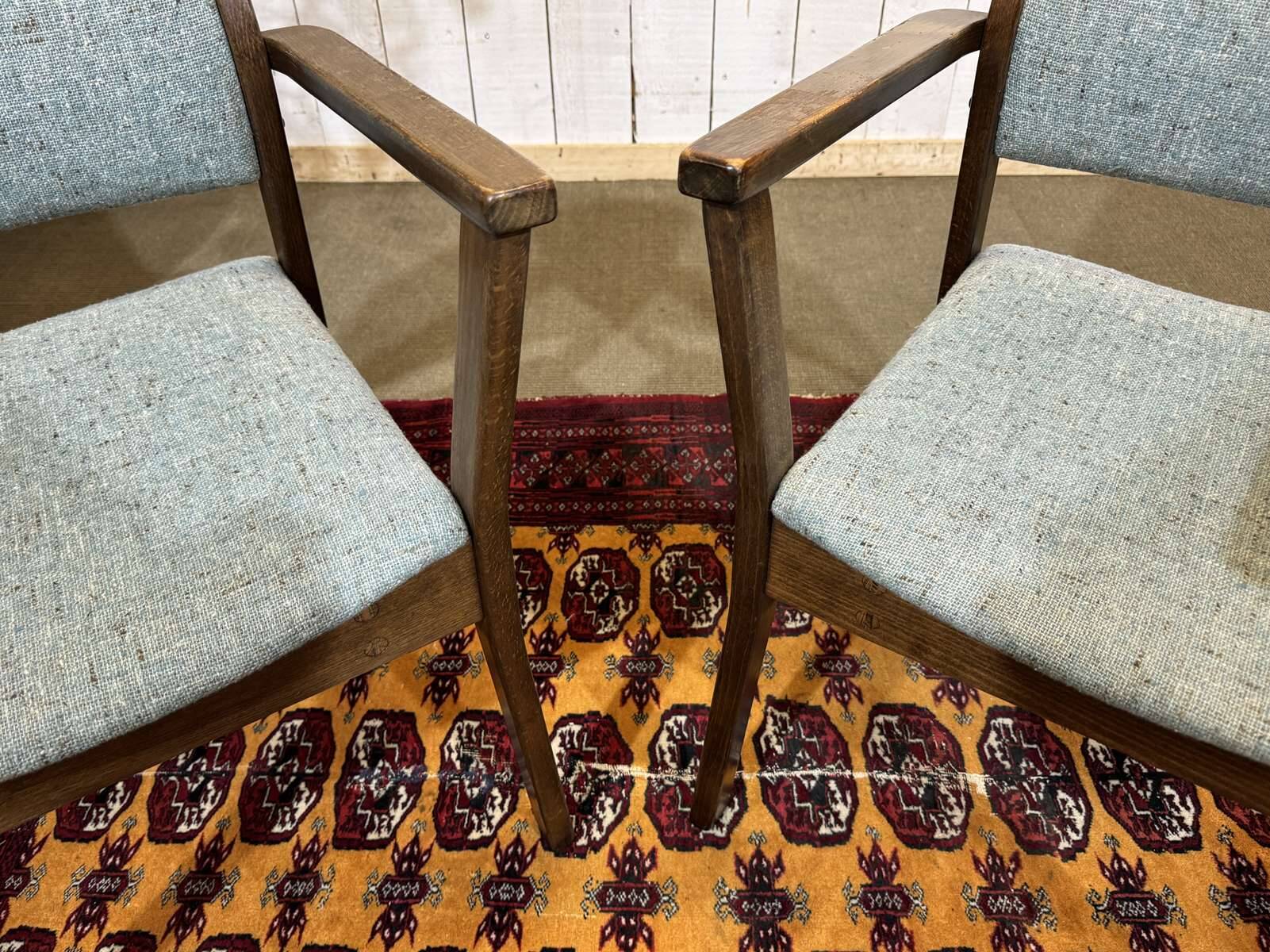 Pair of English teak armchairs from the 1970s.