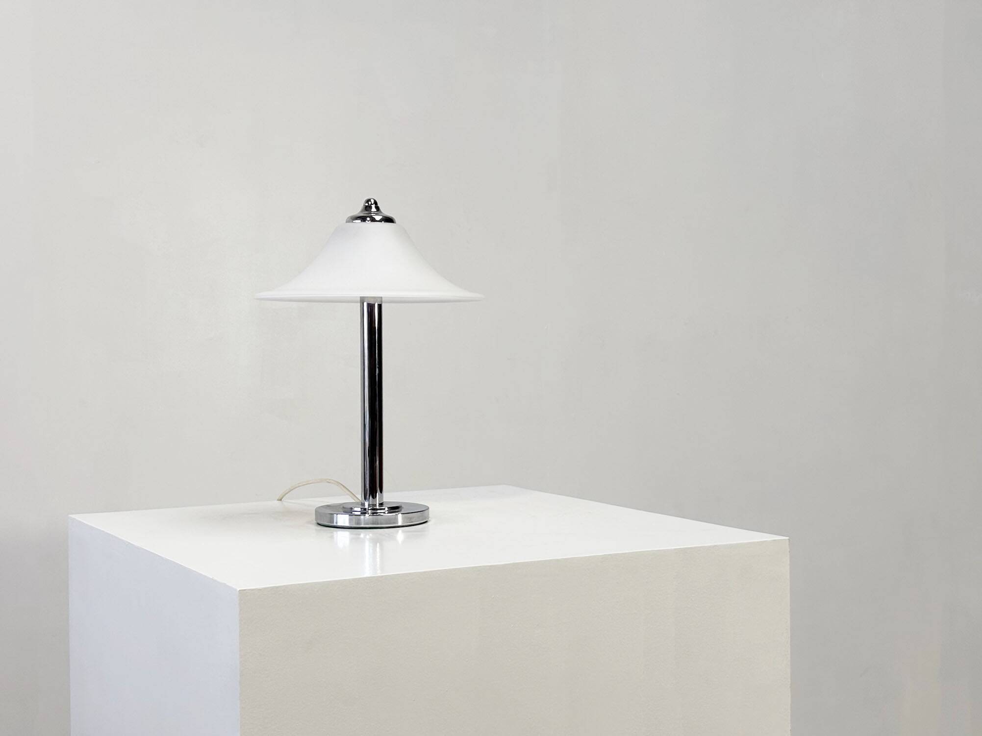 German opaline glass table lamp