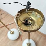 Pair brass and glass chandeliers