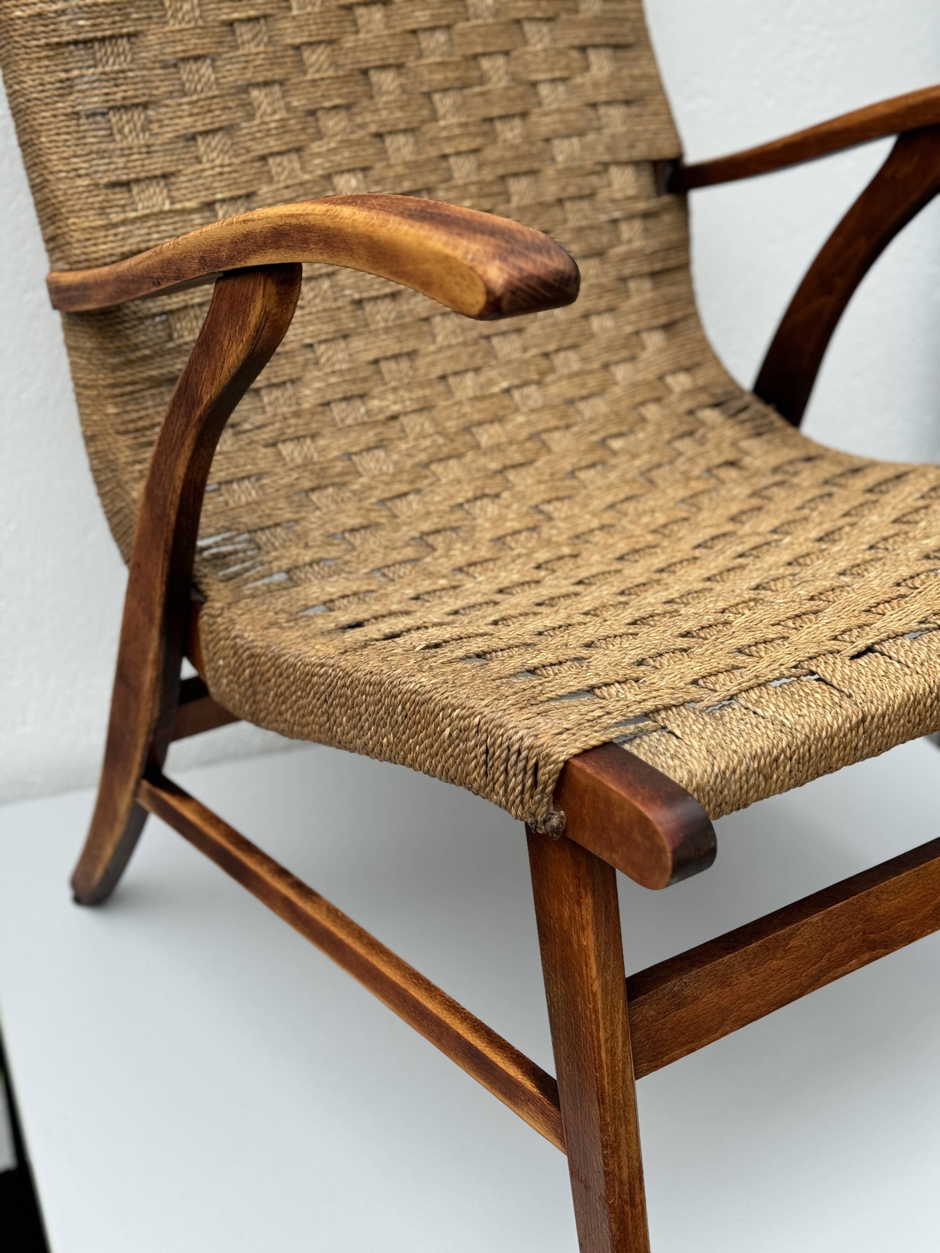 Vintage Bas van Pelt Rope Chair