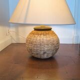 Vintage wicker table lamp