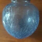 Vase boule verre craquelé