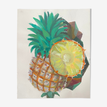 Gouache ananas Maïté Bournoud Schorp