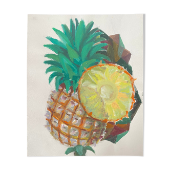 Gouache ananas Maïté Bournoud Schorp