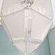 Art Deco pendant lamp in satin glass and bronze frame
