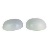Paire d’appliques demi-sphère en opaline blanche, Italie 1960