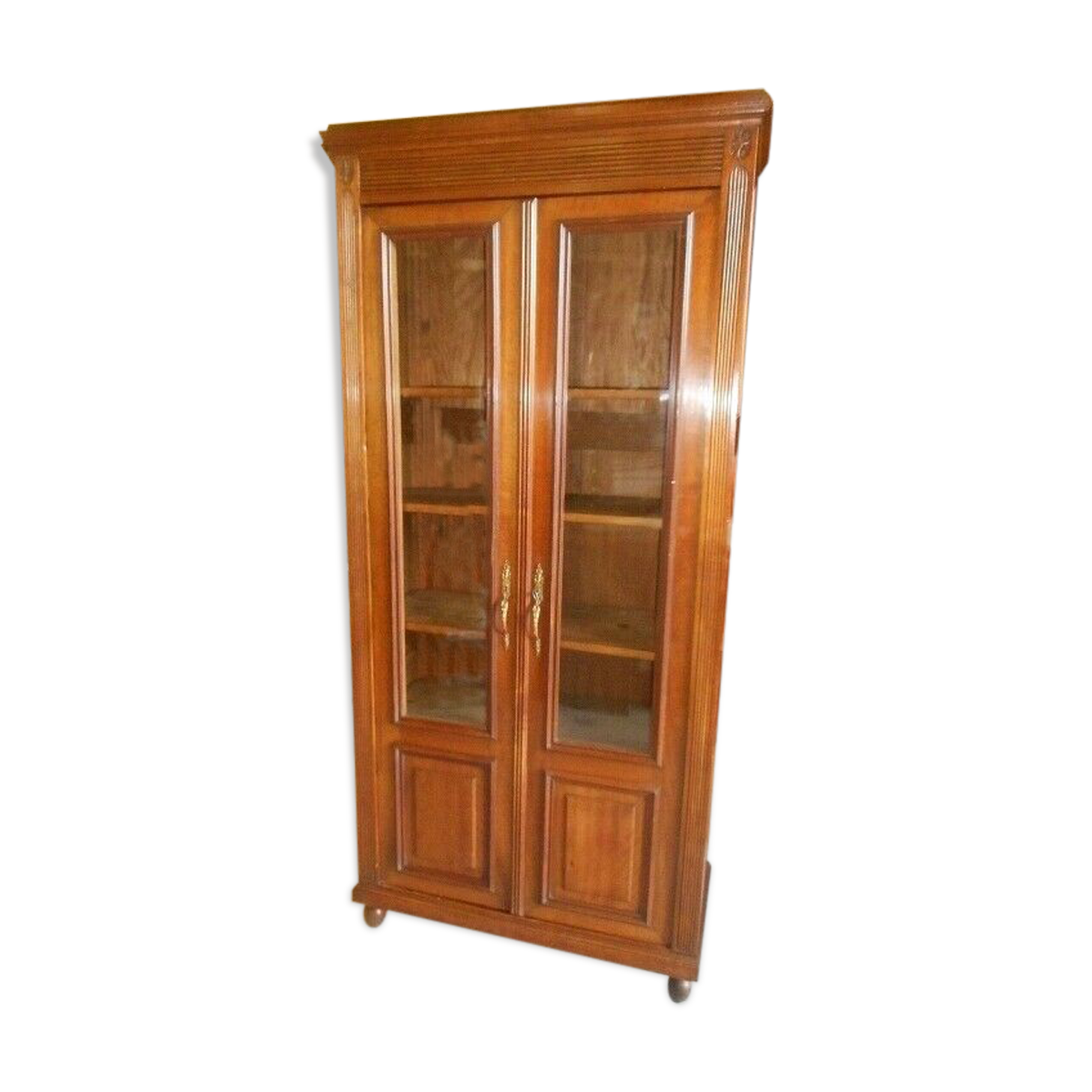Bibliotheque 2 portes en noyer de 1900